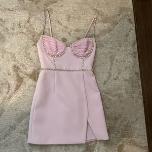 Self-Portrait Lavender Rhinestone Mini Dress Size 2